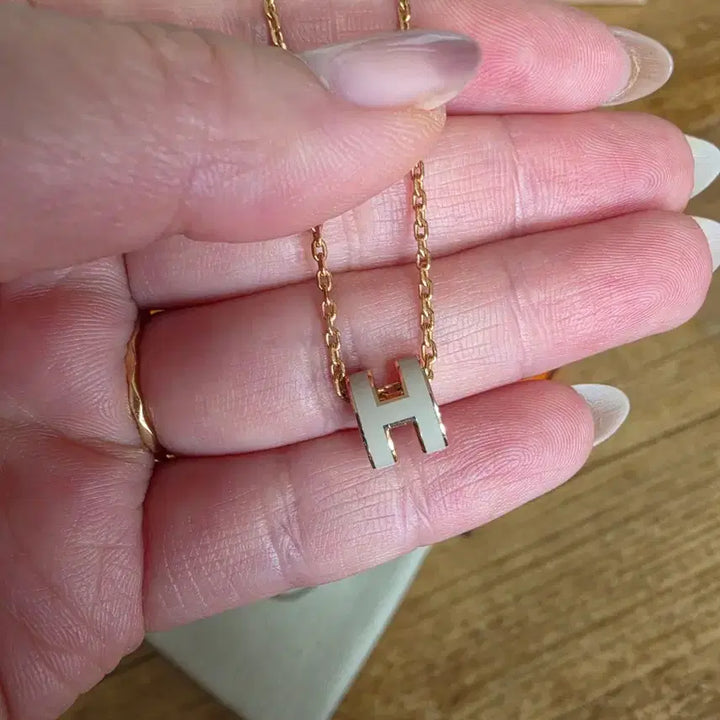 [BUNJANG] Hermès Mini H Necklace Marron Glacé / 에르메스 H 목걸이 미니 마롱글라쎄