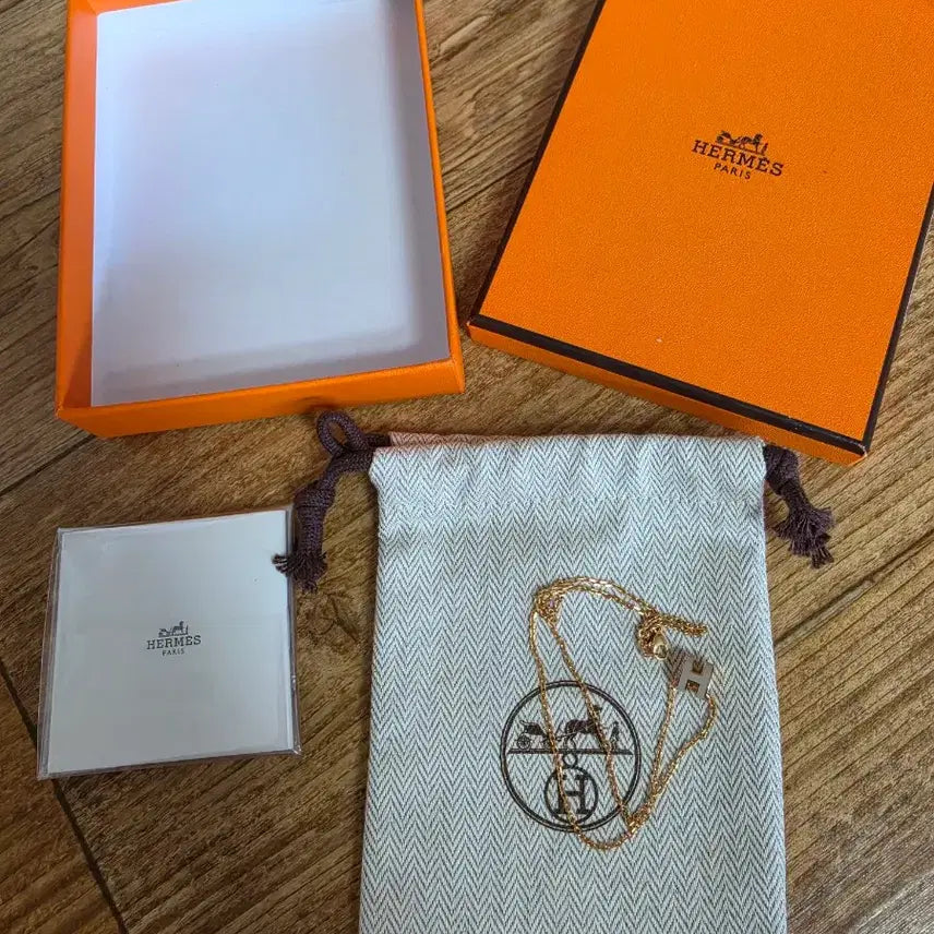 [BUNJANG] Hermès Mini H Necklace Marron Glacé / 에르메스 H 목걸이 미니 마롱글라쎄