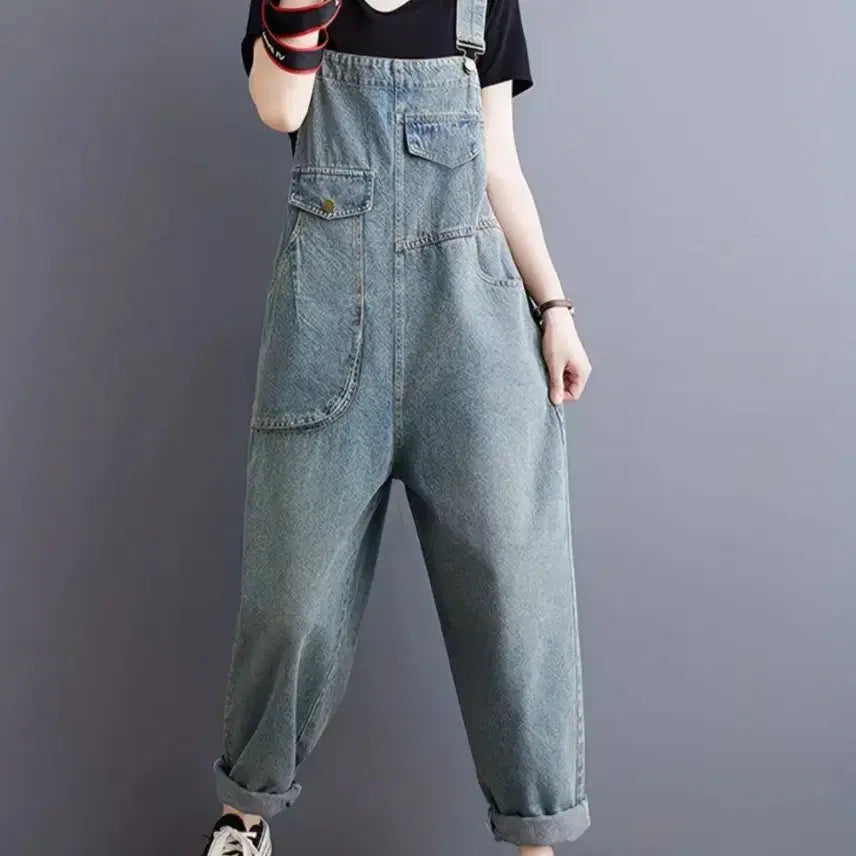 [BUNJANG] New Blue Denim Overalls Pants / 새상품 청 데님 오버롤 멜빵 바지