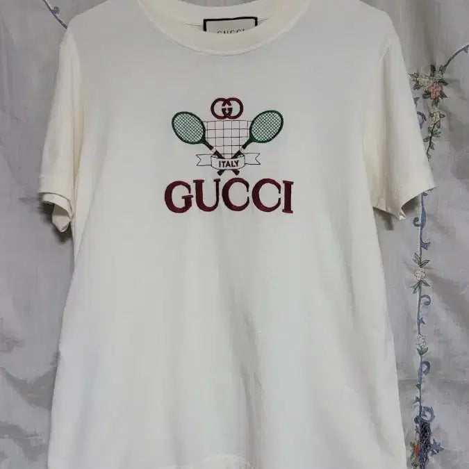 [BUNJANG] Gucci Tennis Logo T-Shirt White XS / 구찌 테니스 로고 반팔티 XS 화이트