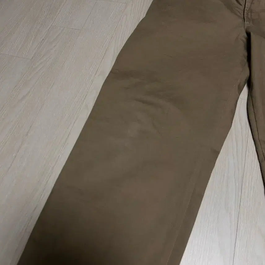 [BUNJANG] Uniqlo Wide Chino Pants Long Length Brown Size 88 (Altered) / 유니클로 와이드 치노팬츠 긴기장 브라운 88 (통수선)