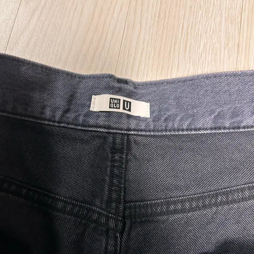 [BUNJANG] Uniqlo Wide Color Jeans Grey Blue Size 89 (Altered Hem) / 유니클로 와이드 컬러진 89(통 수선)