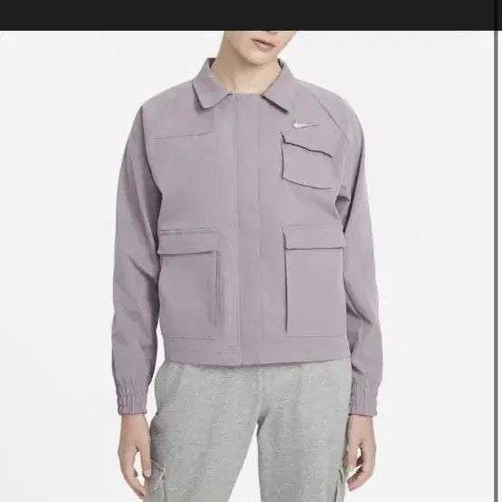[BUNJANG] Nike Swoosh Woven Jacket Lavender Small / 나이키 스우시 우븐 자켓 라벤더 스몰