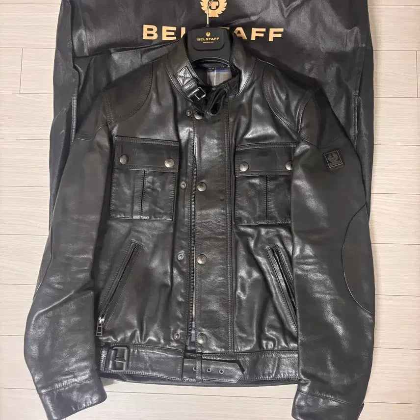 [BUNJANG] Belstaff Gangster Black Leather Jacket / (44size) 벨스타프 갱스터 블랙 최신판 가죽자켓