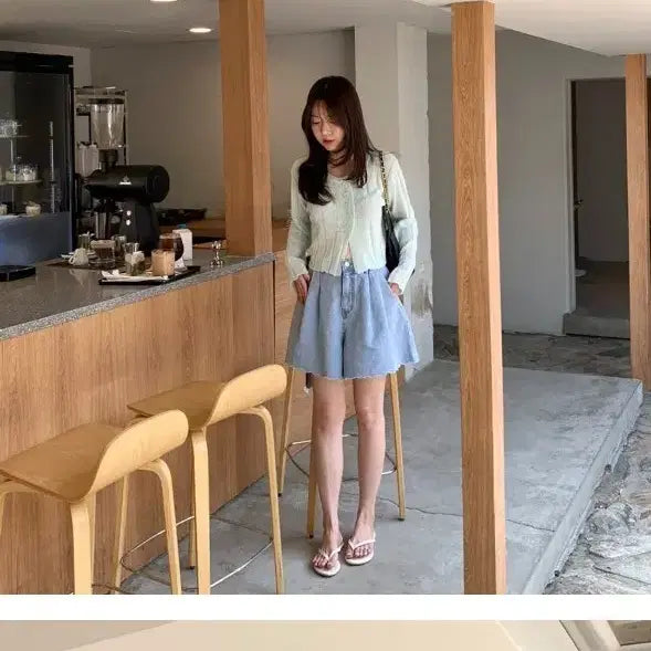 [BUNJANG] Bycini Wave Denim Shorts / 바이씨니 물결데님반바지