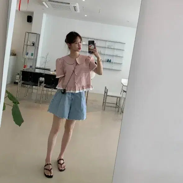 [BUNJANG] Bycini Wave Denim Shorts / 바이씨니 물결데님반바지