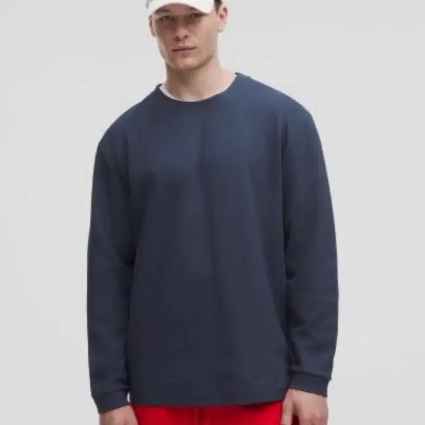 [BUNJANG] Lululemon Heavyweight Cotton Textured Long Sleeve Shirt Navy/M / (미착용)룰루레몬_헤비웨이트 코튼 텍스처드 롱슬리브 셔츠_네이비/M