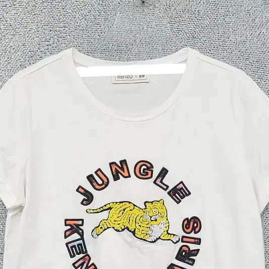 [BUNJANG] Kenzo Tiger Graphic Cotton T-Shirt - White (M) / 겐조 프린팅 화이트 반팔티 M