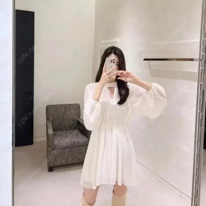 [BUNJANG] La Flah Love Chiffon Dress Set / 라플라 러브 쉬폰 원피스