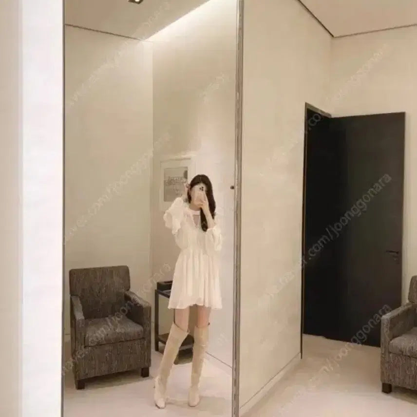 [BUNJANG] La Flah Love Chiffon Dress Set / 라플라 러브 쉬폰 원피스