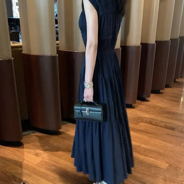 [BUNJANG] Laula Gabriel One-Piece Dress Navy / 라플라 가브리엘 원피스 네이비