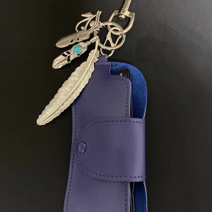 [BUNJANG] Sunglasses Case Keychain with Metal Charm / 선글라스 케이스 키체인
