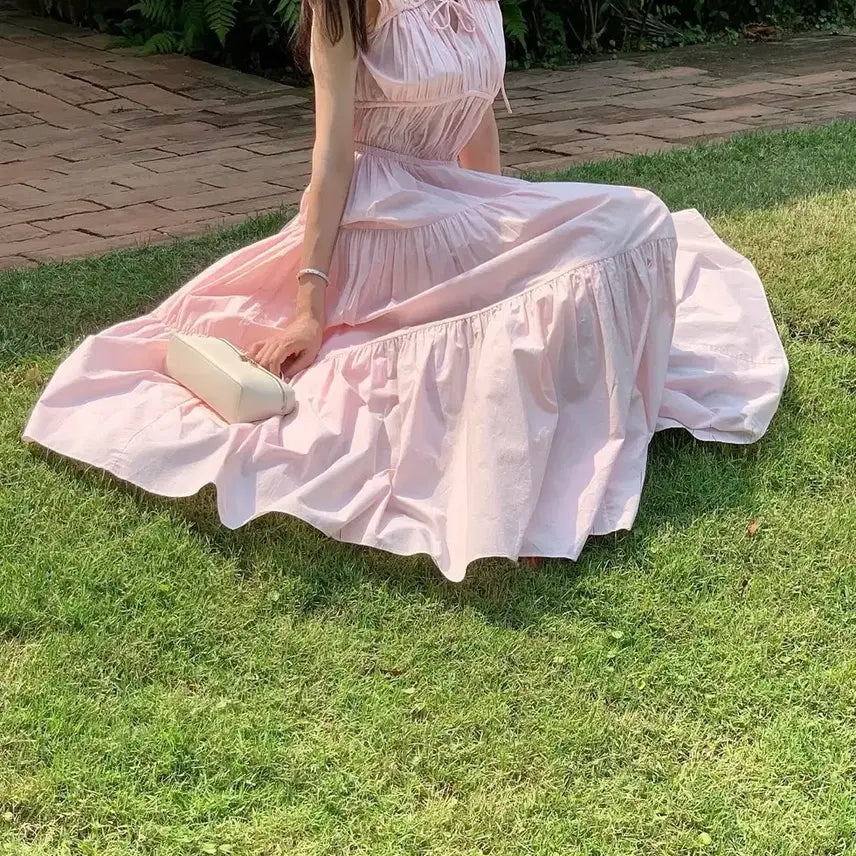 [BUNJANG] La Flarre Gabriel Dress Pink / 라플라 가브리엘 원피스 핑크