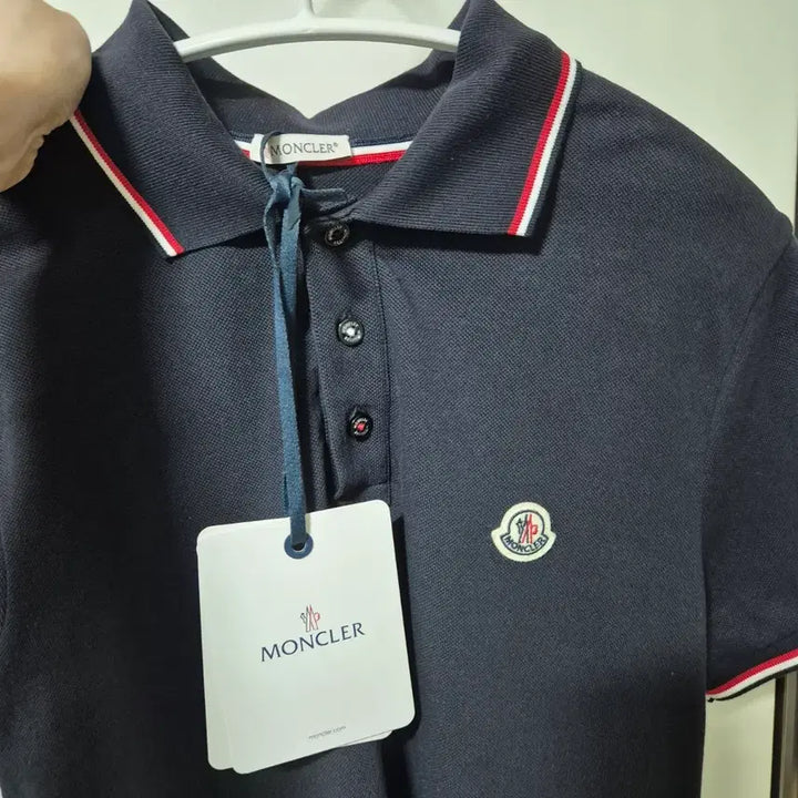 [BUNJANG] Moncler Navy Collar Short Sleeve Polo T-Shirt / 몽클레어 네이비 카라 반팔 폴로티셔츠