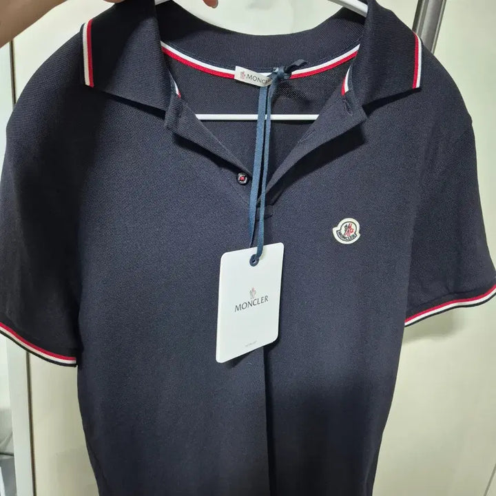 [BUNJANG] Moncler Navy Collar Short Sleeve Polo T-Shirt / 몽클레어 네이비 카라 반팔 폴로티셔츠
