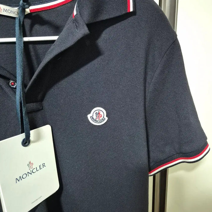 [BUNJANG] Moncler Navy Collar Short Sleeve Polo T-Shirt / 몽클레어 네이비 카라 반팔 폴로티셔츠