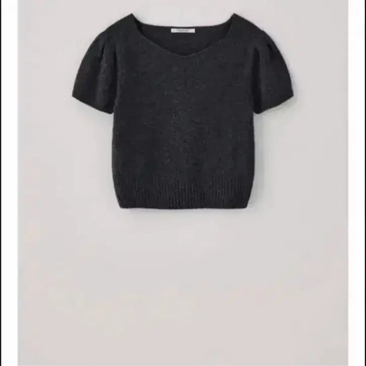 [BUNJANG] Thanat V-Neck Puff Knit Charcoal / 타낫 브이넥 퍼프니트 차콜