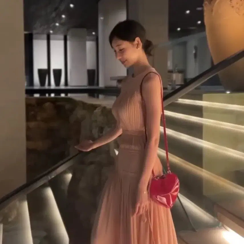 [BUNJANG] La Forma Maxi Shirring Long Dress Pink / 라플라 맥시 셔링 롱 원피스 핑크