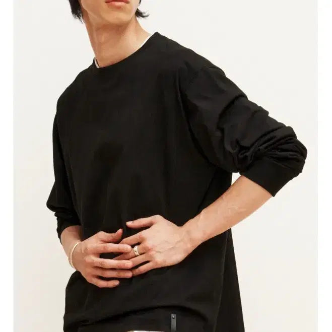 [BUNJANG] YOUTH Leather Trim Long-Sleeve T-Shirt / [L] 유스 롱슬리브 티셔츠