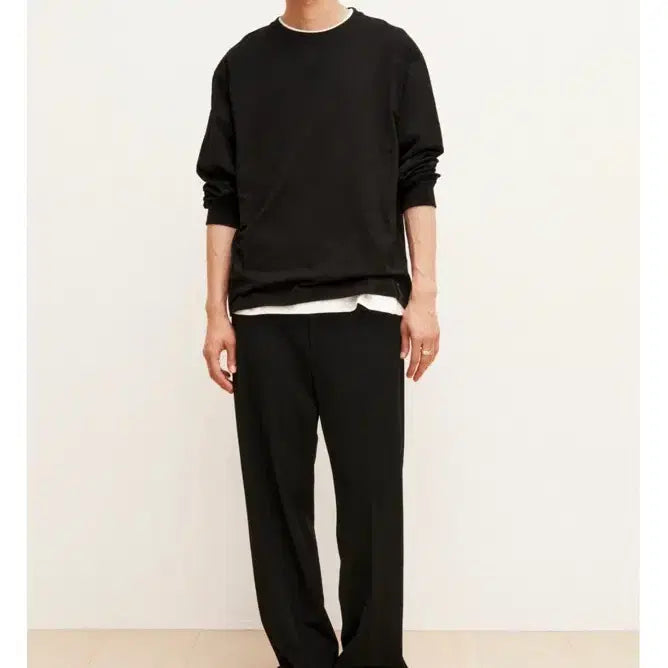 [BUNJANG] YOUTH Leather Trim Long-Sleeve T-Shirt / [L] 유스 롱슬리브 티셔츠