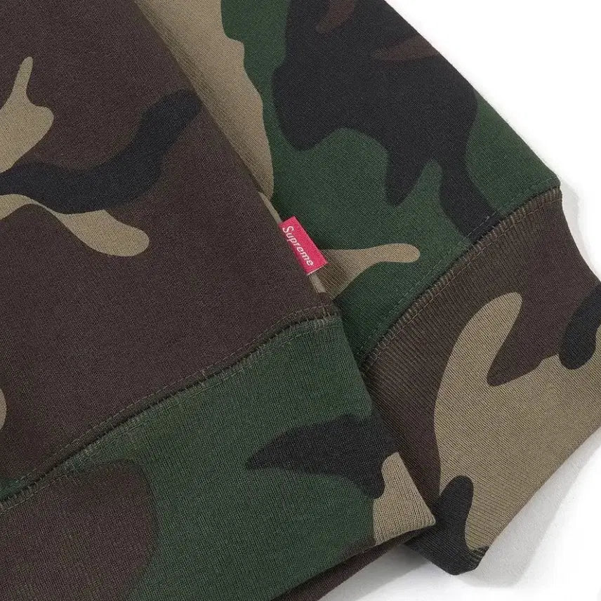 [BUNJANG] Supreme Collegiate Applique Zip Up Hooded Sweatshirt Woodland Camo XL / 슈프림 컬리지에이트 아플리케 집업 후드 스웨트셔츠 우드랜드 카모
