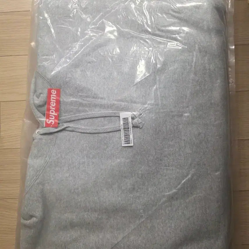 [BUNJANG] Supreme Satin Applique Hooded Sweatshirt Heather Grey XL / 슈프림 사틴 아플리케 후드 스웨트셔츠 헤더 그레이