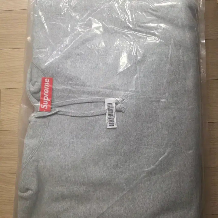 [BUNJANG] Supreme Satin Applique Hooded Sweatshirt Heather Grey XL / 슈프림 사틴 아플리케 후드 스웨트셔츠 헤더 그레이