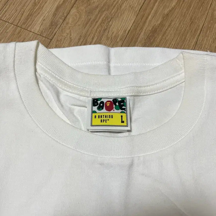 [BUNJANG] BAPE Baby Milo College Short Sleeve T-Shirt White L / 베이프 베이비 마일로 컬리지 반팔 화이트 L