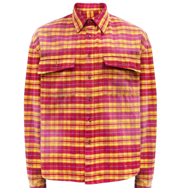 [BUNJANG] PFMW Washed Flannel Shirt Red / [3] 파프롬왓 워시드 플란넬 셔츠 레드