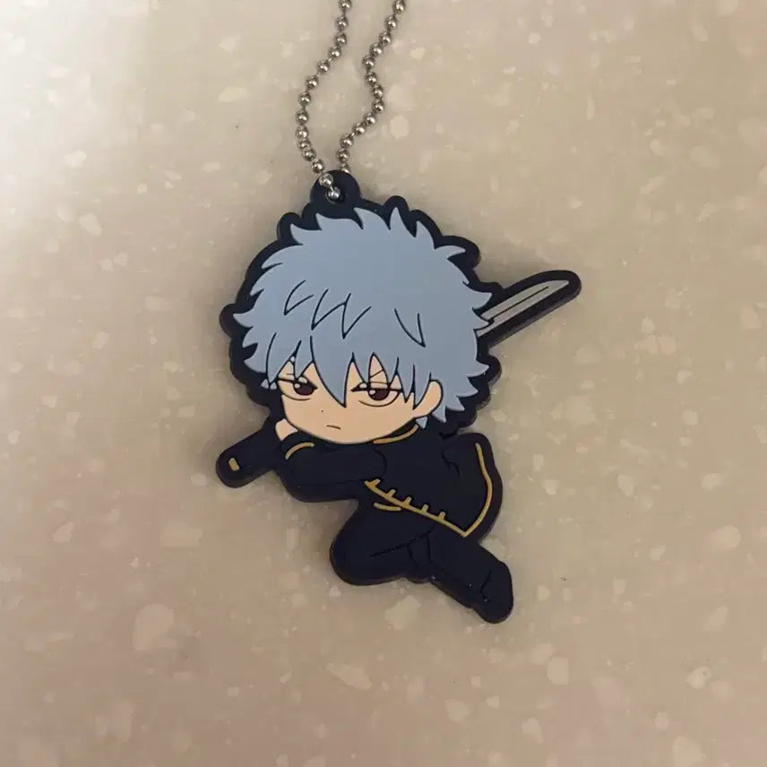 [BUNJANG] Gintama Gintoki Sakata Rubber Strap Gacha Keychain / 은혼 긴토키 러버스트랩 가챠 키링