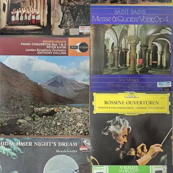 [BUNJANG] Collection of 7 Classic LP Records (Mozart, Mendelssohn, etc.) / 클래식 LP 라이센스반 7장 모음(모차르트, 멘델스존 등)