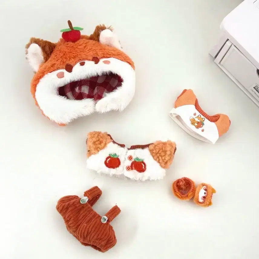 [BUNJANG] Apple Fox Outfit for 10cm Dolls / 10cm 인형옷 사과 여우옷 솜인형옷