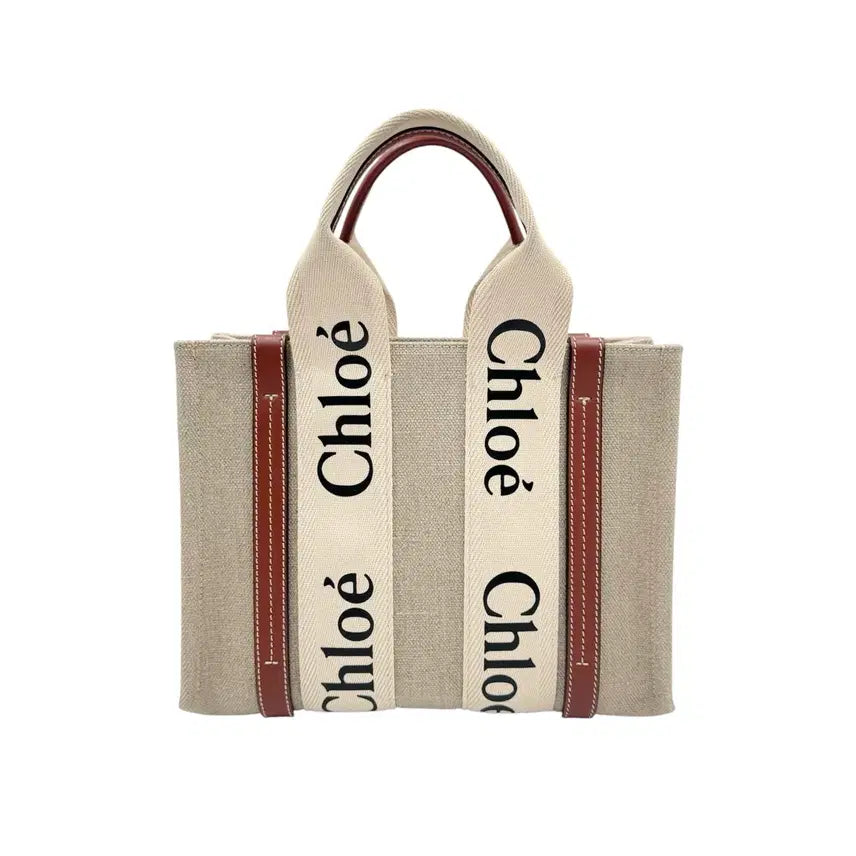 [BUNJANG] Chloe Woody Small Tote Bag Brown / 끌로에 우디 토트백 스몰 브라운