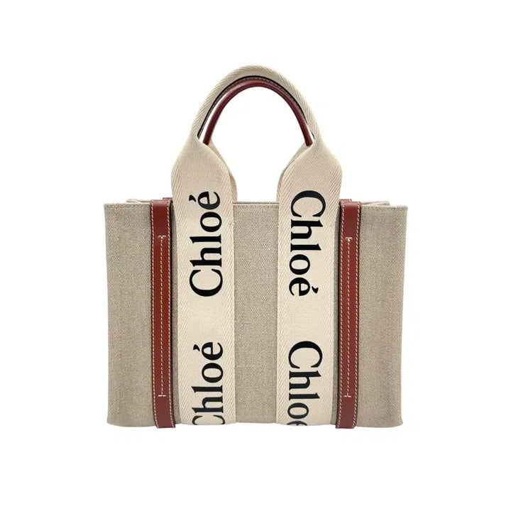 [BUNJANG] Chloe Woody Small Tote Bag Brown / 끌로에 우디 토트백 스몰 브라운