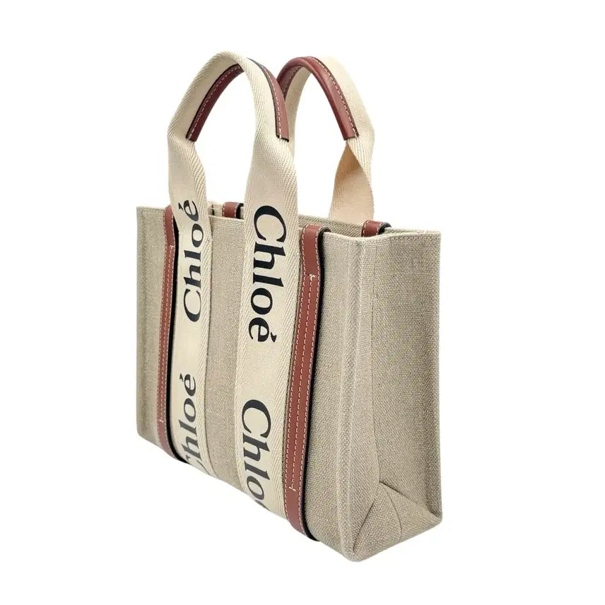 [BUNJANG] Chloe Woody Small Tote Bag Brown / 끌로에 우디 토트백 스몰 브라운
