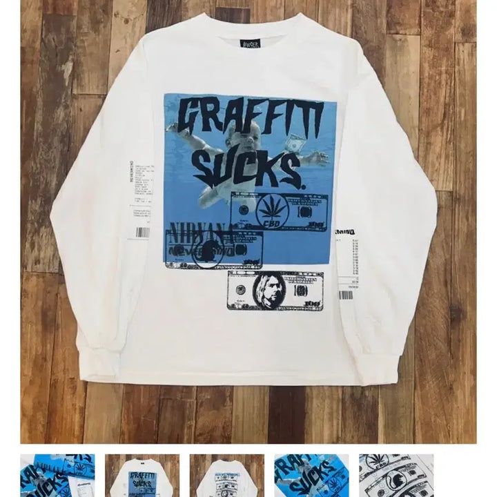 [BUNJANG] Donut Revenge GF-Logo Long Sleeve T-Shirt Size 1 / 도넛리벤지 핑거프레스 gf-logo 롱슬리브 1size