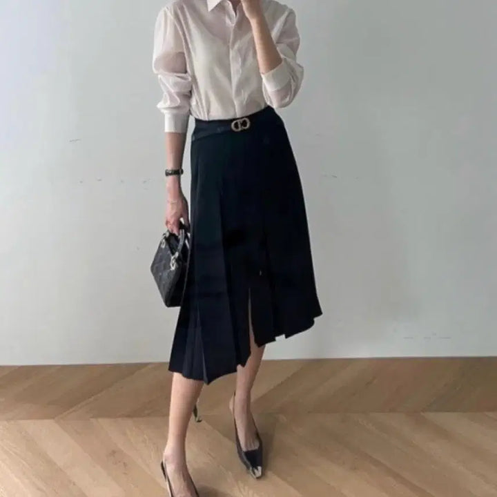 [BUNJANG] Sieg Tov Slit Midi Skirt / 시에 토브 슬릿 미디 스커트