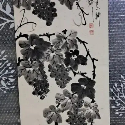 [BUNJANG] Korean Ink Wash Painting of Grapes / 동양화 묵화 포도 그림