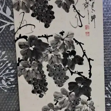 [BUNJANG] Korean Ink Wash Painting of Grapes / 동양화 묵화 포도 그림