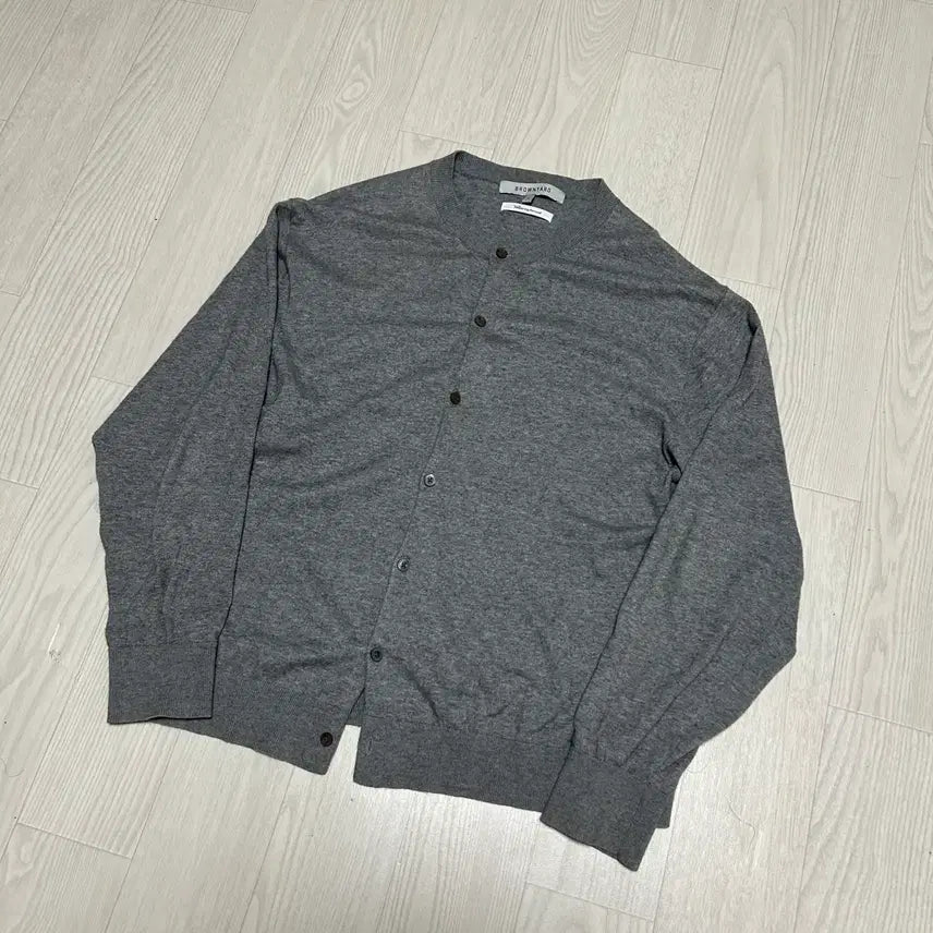 [BUNJANG] Brown Yak Round Neck Knit Cardigan Grey / [4] 브라운야드 라운드넥 니트 가디건 그레이