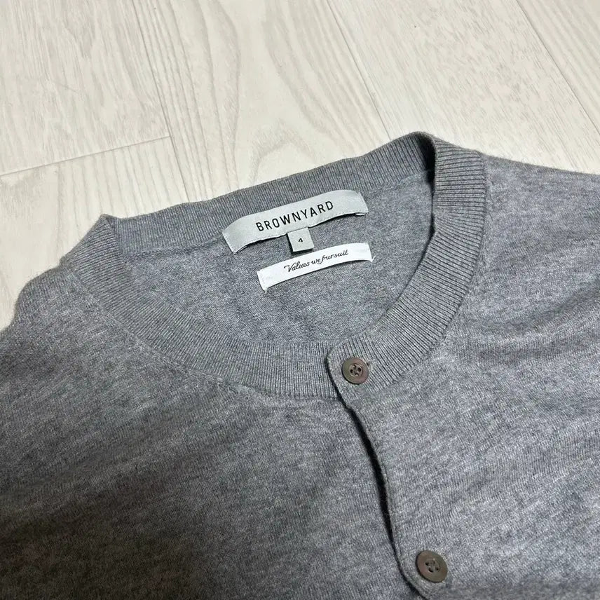 [BUNJANG] Brown Yak Round Neck Knit Cardigan Grey / [4] 브라운야드 라운드넥 니트 가디건 그레이