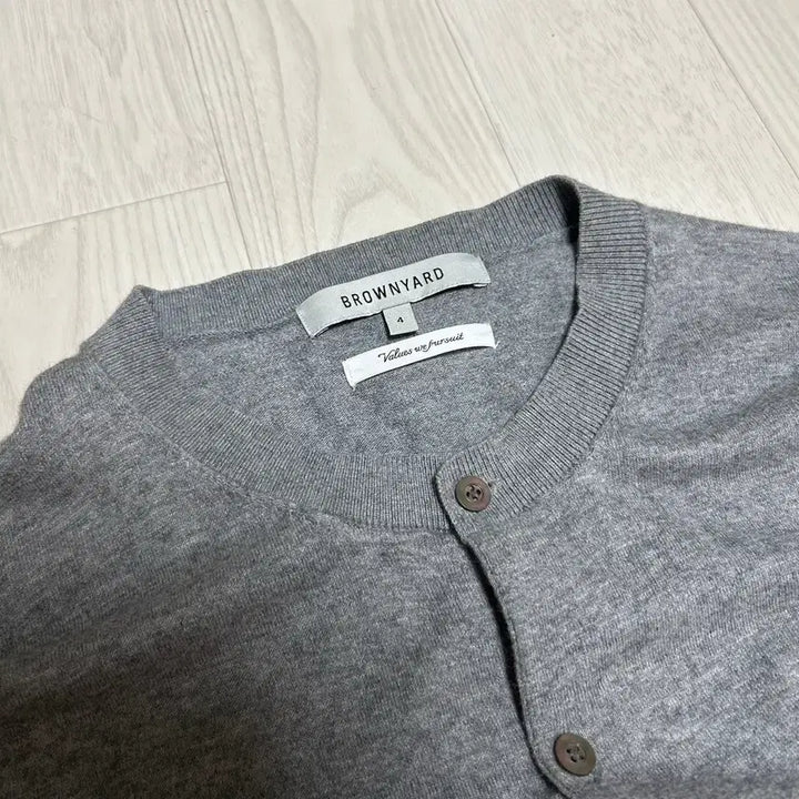 [BUNJANG] Brown Yak Round Neck Knit Cardigan Grey / [4] 브라운야드 라운드넥 니트 가디건 그레이