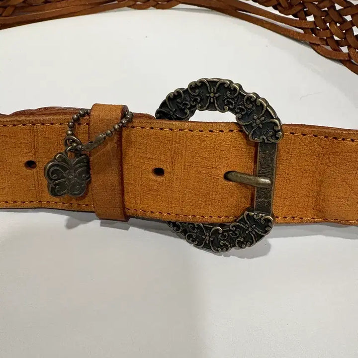 [BUNJANG] Anna Sui Bohemian Style Vintage Leather Belt / 안나수이 빈티지 가죽 벨트 (보헤미안 스타일)