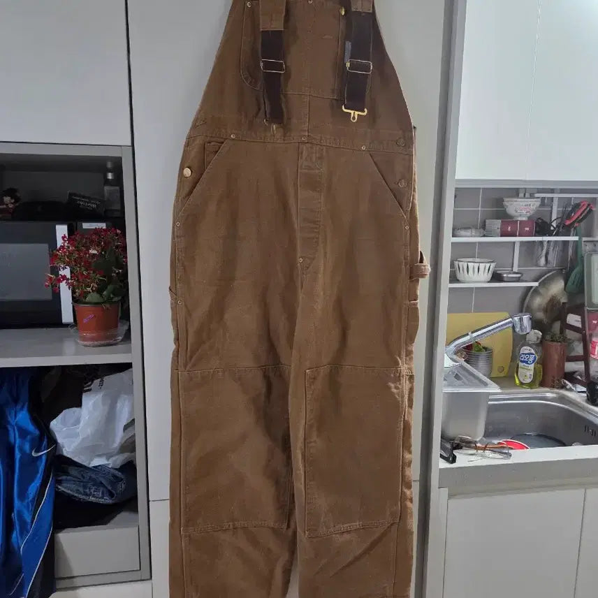 [BUNJANG] Carhartt Brown Bib Overalls / 칼하트 브라운 멜빵 바지