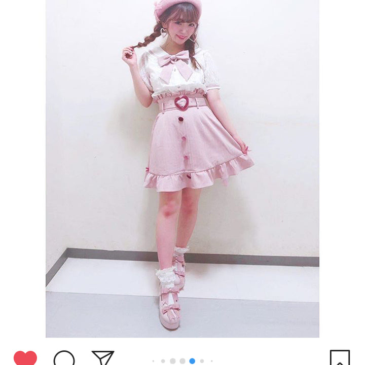 [BUNJANG] Liz Lisa Sailor Shirt + Skirt Set / 리즈리사 정품 세일러 셔츠+스커트 세트