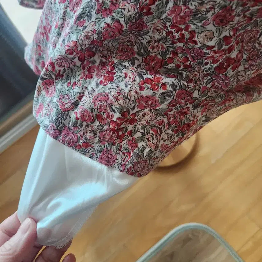 [BUNJANG] Floral Long Dress - Red / 플라워 롱 원피스 레드 잔꽃무늬