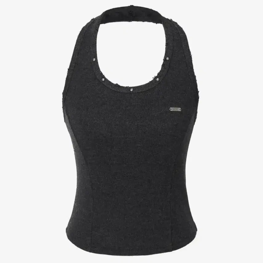 [BUNJANG] Damage Stud Halter Top / 카키포인트 Damage Stud Halter Top 데미지 스터드 홀터탑