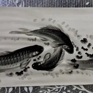 [BUNJANG] Ink Painting of Carp (Eoraktdo) / 수묵 잉어도