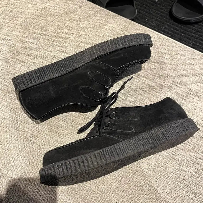 [BUNJANG] Demonia Black Suede Creeper Shoes 602s / 데모니아 블랙 스웨이드 클리퍼 602s