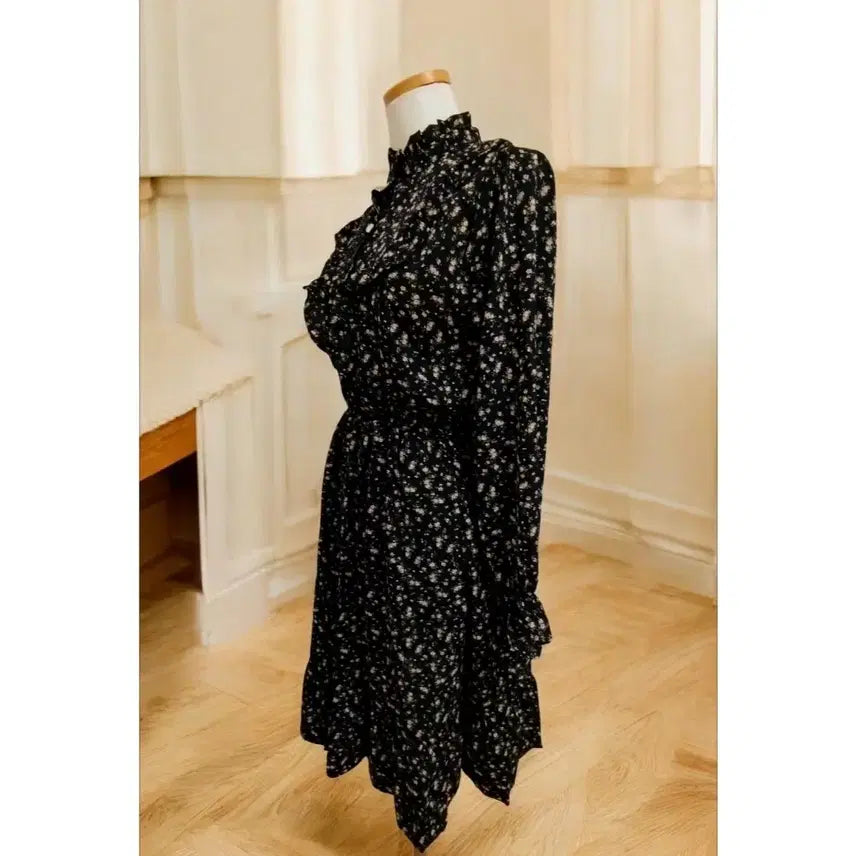 [BUNJANG] Chiffon Dress with Mandarin Collar - Unworn / 차이나카라 쉬폰 원피스, 여름 원피스, 미착용